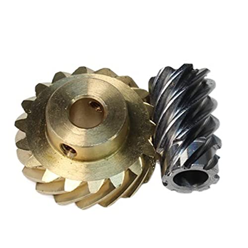 130# 45 Degree Gear 45# Steel Helical 1:2.25 Steering Brass 1 Set=90 0.9M 18T 8T Worm (6mm Hole) Industrial Bearings Gears