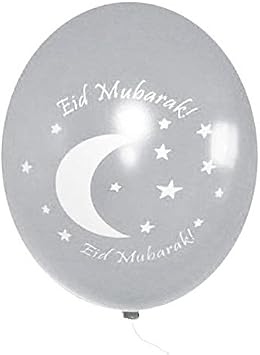 Eid Mubarak Silver Party Balloons 20 Pack