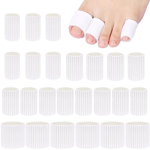 Blulu 24 Pcs Toe Protector Sleeve for Corns, White, Assorted Sizes