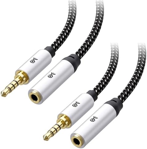 Cable Matters 2-Pack Headset Extension Cable, 3.5mm TRRS, 10ft