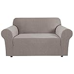 BellaHills Super Stretch Sofa Covers Couch Covers Sofa Slipcovers Furniture Protector for Sofas/Kids/Pets | Form Fitted Jacquard with Elastic Bottom, Thick Soft Non Slip (2 Seater，Taupe)