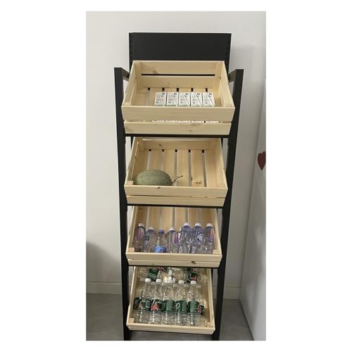 Estante de almacenamiento para cocina y comercio: organizador de madera de 4 niveles para vinos 1