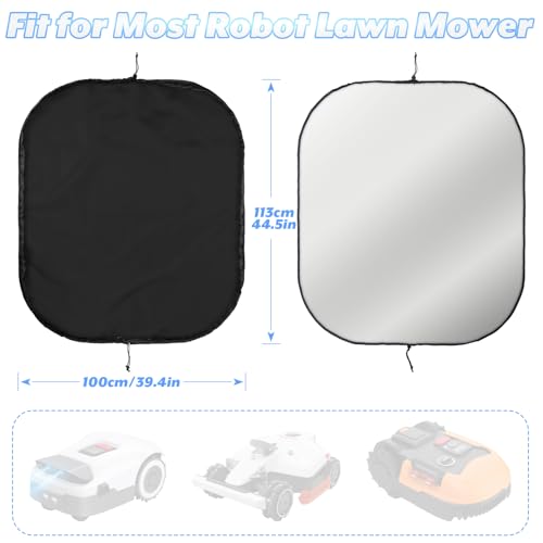 Robot Lawn Mower Cover Wire Free Automatic Robotic Lawnmower Waterproof Protective Cover UV Protection Cover with Drawstring for Smart Mowing Machine in Outdoor Garden Yard - Image 3