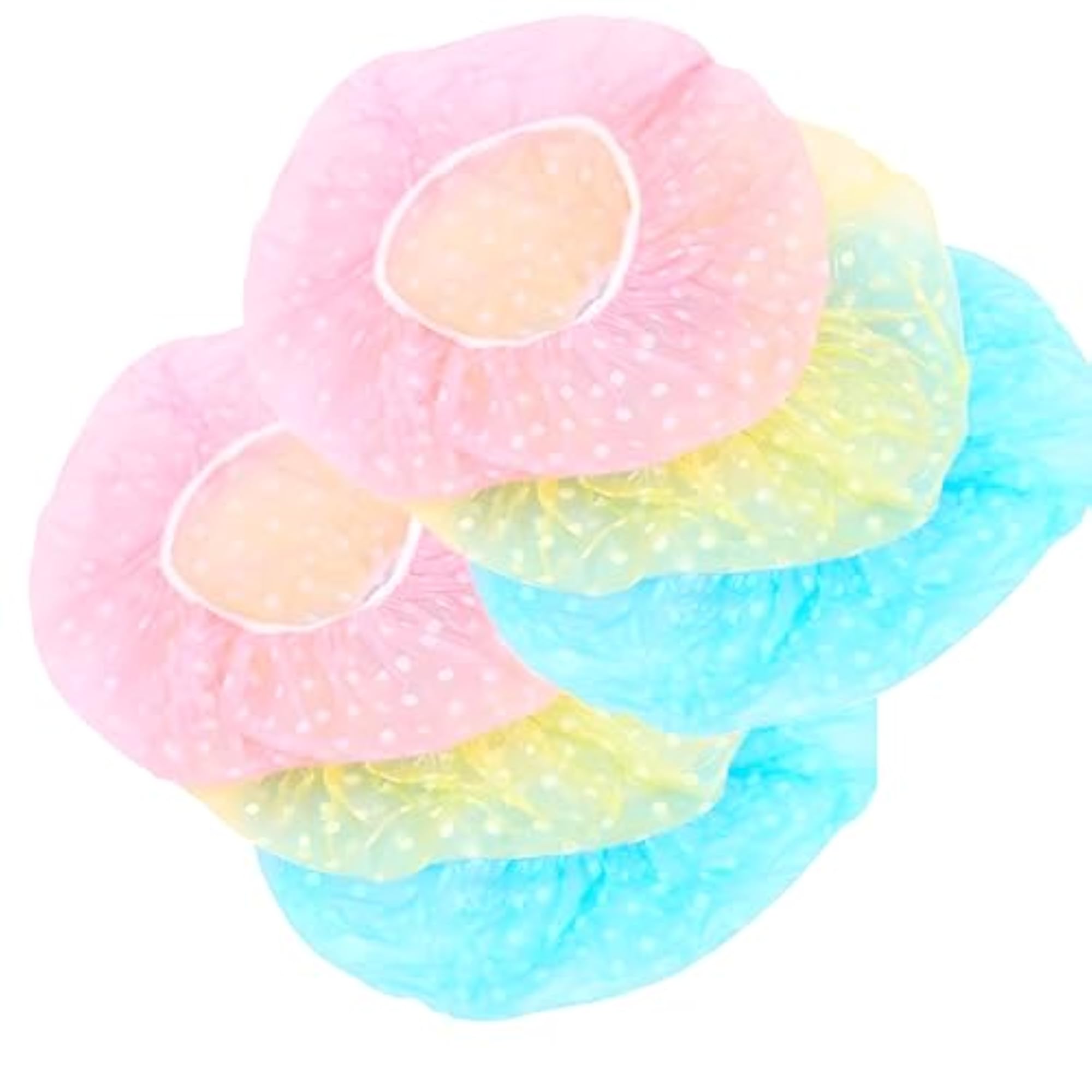 Set of 6 Reusable Waterproof Shower Caps, Multicolored