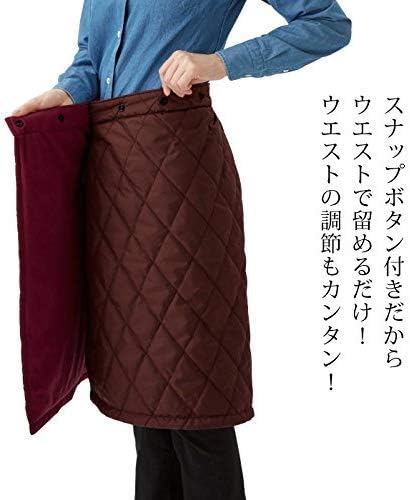 [セルヴァン] スカート あったか 巻きスカート 防寒 中綿キルトリバーシブル巻きスカート(ブラック)