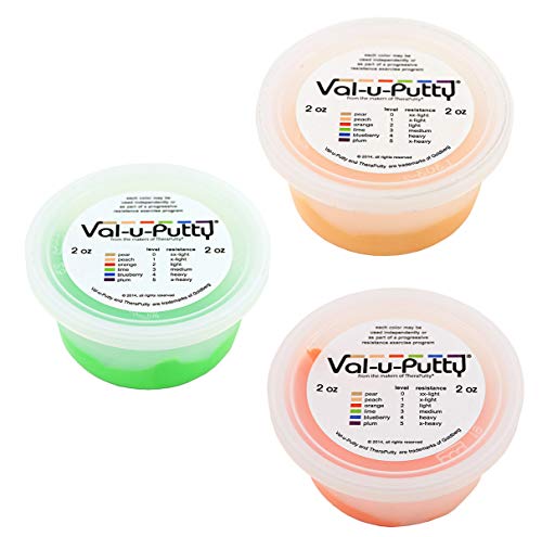 Val-u-Putty Exercise Putty - Peach, Orange, Lime - 2 oz Each - Bundle