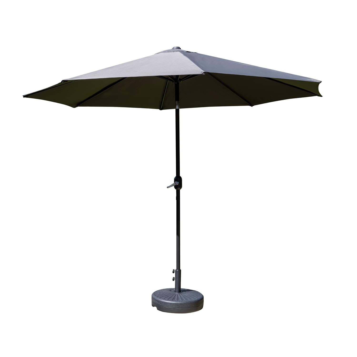 Signature Homes and Gardens SH&G 3m Large Garden Parasol | Steel Frame with Crank & Tilt Mechanism | UV50+ Outdoor Sun Shade Umbrella for Patio & Decking | Heavy Duty Water Base | Dark Grey — image 1
