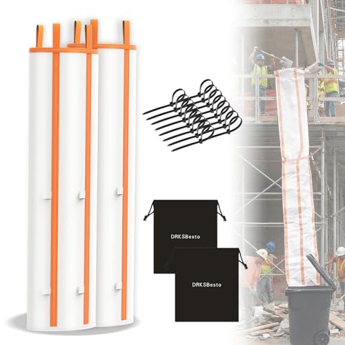 2packs 10ft Construction Trash Chute Section – Heavy-Duty, Tear-Resistant Material; Includes 8 Zip Ties (120lb Rated) & Storage Bag; for Construction, Renovation, Remodeling, Household, Laundry