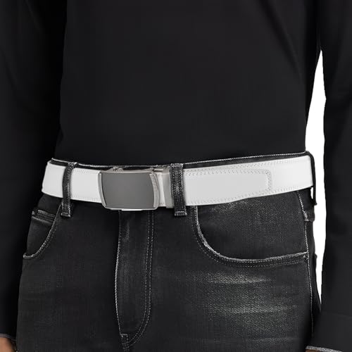 Image of Men's Belt, Ratchet Dress Casual Belt with Adjustable Automatic Buckle Trim to Fit