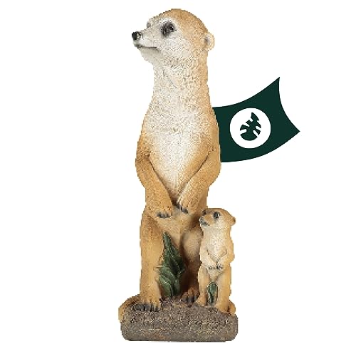 Preisvergleich Produktbild VERDOBA - Erdmännchen Gartenfigur Mutter mit Baby aus Kunstharz - Wetterfeste Gartenfiguren für draußen - Handbemalte Erdmännchen Deko - Deko Gartenfigur für den Außenbereich