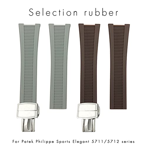 Bracelet de montre en caoutchouc silicone 25mm Patek Philippe Nautilus - 4