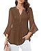 Dressy Tops for Women Night Out: Sparkly Tops - Formal Blouses for Women Elegant Evening & Cocktail Classy 70s Disco Outfits Brown Blouses for Going Out Trendy Party Shirts Womens Fall Fashion 2025