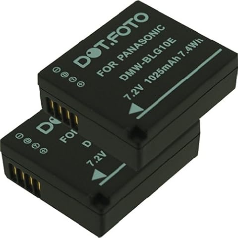 2 x Dot.Foto DMW-BLE9, DMW-BLE9E, DMW-BLG10, DMW-BLG10E Premium 7.2v / 1025mAh Rechargeable Battery for Panasonic Cover