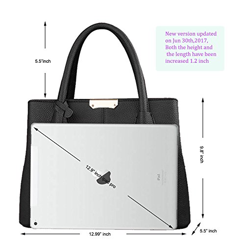 Bolsa feminina B&E Life elegante de couro PU vertical, alça superior, bolsa sacola, bolsa sacola, Pr