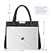 B&E LIFE Stylish Women Pu Leather Vertical Utility Top Handle Handbag Satchel Tote Purse Bag (Black)