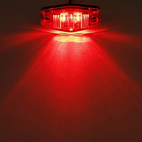 NEW SUN 6pc Red Lights LED Side Fender Markers Surface Mount Design Truck Trailer Camper Lights - Thumbnail 2