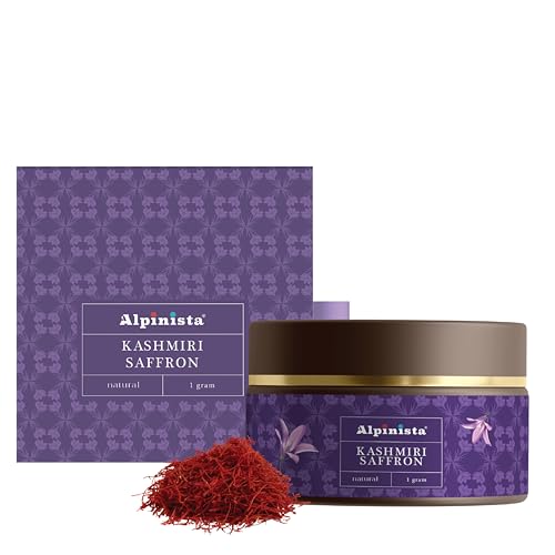 Image of Alpinista Original Kashmir Saffron 1g | Pure Kashmiri Kesar | Finest A+++ Grade Threads | Ideal for Biryani, Beauty Use, Tilak, Sweets & Pooja Rituals | Pack of 1