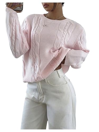 Verdusa Women's Oversized Cable Knit Chunky Cardigan Sweaters Cozy Loose Knit Tops Fall Sweaters 2025