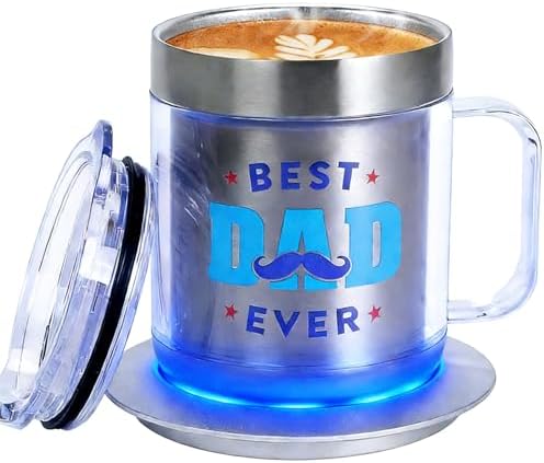 Birthday Gifts for Dad, 12oz Funny Heated Coffee Mug for Dad with...
