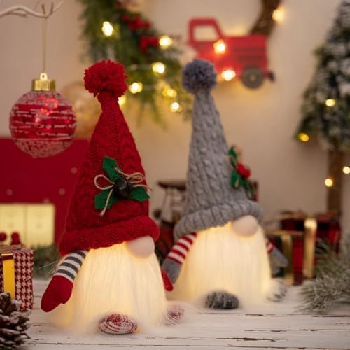 Christmas Gonk Plush Gnome 2 Pack Autumn Gnomes Decorations Pumpkin Halloween Gonks Ornament Xmas Fall Harvest Home Decor for Table Shelf Tiered Tray Indoor