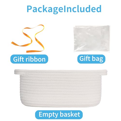 image for ABenkle Small Basket with Gift Bags and Ribbons, Empty Gift Baskets, D