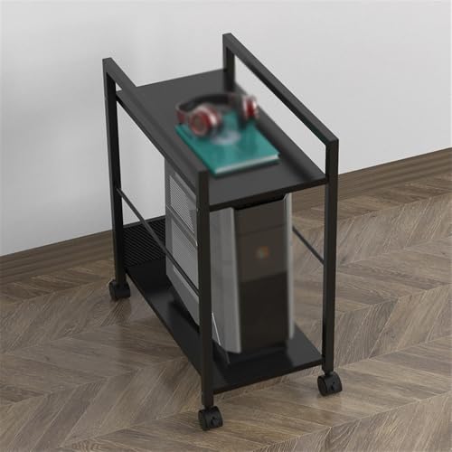 Soporte Torre PC de 2 niveles con ruedas bloqueables para oficina y hogar miniatura 6