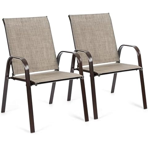 COSTWAY Portable High Back Garden Chairs Cover