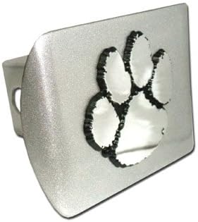 Elektroplate "Brushed Silver Finish with Chrome Paw Emblem" NCAA College Sports Trailer Hitch Cover Fits 2 Inch Auto Car Truck Receiver