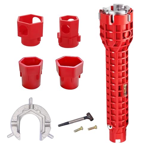 Lunyloer ArmaturenschlüSsel, 14 in 1 Waschbecken SchlüSsel,StandhahnmutterschlüSsel, Multifunktionaler SpüLenschlüSsel für Sink ToilettenschüSsel Waschbecken Küchen Sanitär