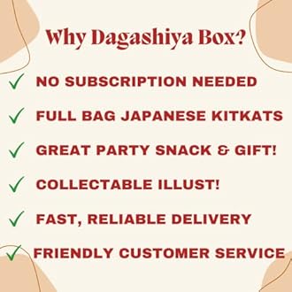DagashiyaBox Japanese Treats Snacks Assortment Box with 70~80 Bars pcs of KitKat 8 bags Sweet Dagashi Box for Kids and Adults Fun Birthday Gift