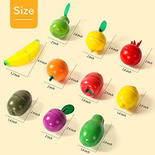 Wooden Play Food Montessori Toys for 2 3 Year Old Girls Boys Cutting Fruits Kids Play Kitchen Accessories Toddlers Pretend Play Educational Toys Birthday for 2 3 4 5 Year Old Boy Girl 2 41eM7ZA3PjL. AC