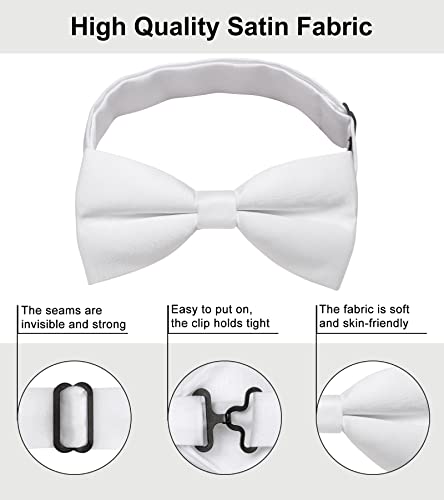 Image of YourTies Bow Ties for Men Pretied Bowties Solid Color Satin Bow Tie Formal Business Tuxedo Wedding Party Prom