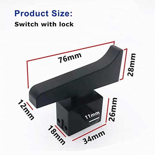 NUHFUFA Switch with Lock for Electric String Trimmer & Lawn Edger, Weed Wacker Electric Hedge Mower Switch Accessories 10A Big Cap Switch - Thumbnail 2