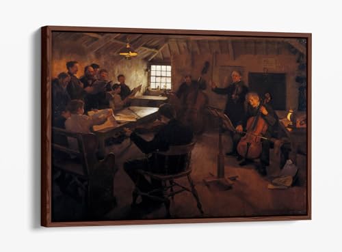 Impression sur toile The Village Philharmonic cadre en noyer 76x50 cm
