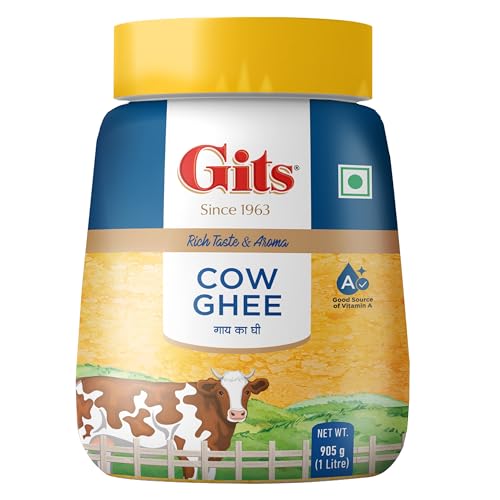 Image of Gits Cow Ghee | 1 ltr Jar | Pack of 3 | Aroma in every drop |Pure Veg | Rich Taste & Aroma|Delicious, Healthy & Nutritious | Good for the Gut, Heart, Skin and Hair