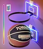 AIDILI 2 Pcs Wall Mount Basketball Holder with LED Light Base, Ball Storage Holders Display Rack for Autograph Basketball, Football, Soccer, Volleyball Collection, Sports Accessories Organizer