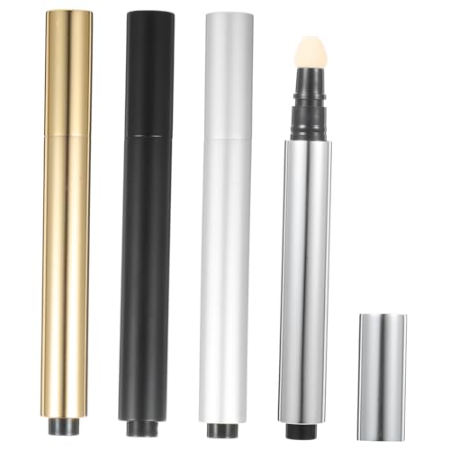 Ipetboom 1 Juego Pluma De Prensa Cosmética Tubo De Base Líquida De Maquillaje Lápiz De Presión De Base Líquida Bolígrafo De Maquillaje Bolígrafo Maquillaje Lápiz Corrector Vacío 4 Piezas