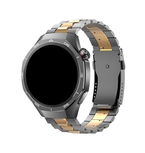 [PLYYQZM] �ɍ��� Hua wei GT6 GT5 Pro GT4�p22mm�`�^���o���h�A�ɍ��� Hua wei Watch 5 GT3Pro�X�g���b�v�p46mm�A���e�B���b�g�N�C�b�N���^�����X�g�o���h�ɓK��(Grey gold,For Watch
