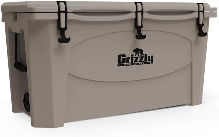Grizzly 100 Cooler | 100 qt Ice Chest Durable Rotomolded Insulated | Made in USA | Warranty for Life | For Beach Boat Camping Fishing Hunting | G100