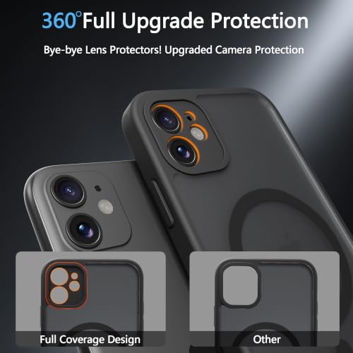 Image of for iPhone 11 Case [Compatible with Magsafe] Translucent Matte Phone Cover, [10 FT Military Grade Drop Protection] Slim Durable Shockproof Protective Bumper (Black Magnetic, iPhone 11)