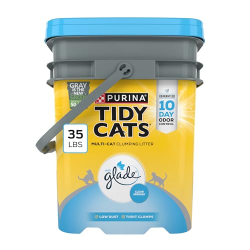 Purina Tidy Cats Clumping Cat Litter, Glade Clear Springs Multi Cat Litter - 35 Pound (Pack of 1)