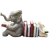Support de livre en résine – petit et compact, facile à ranger, ne prend pas de place. décoration unique, ajoute une touche artistique à la maison. figurine en résine en forme d'éléphant