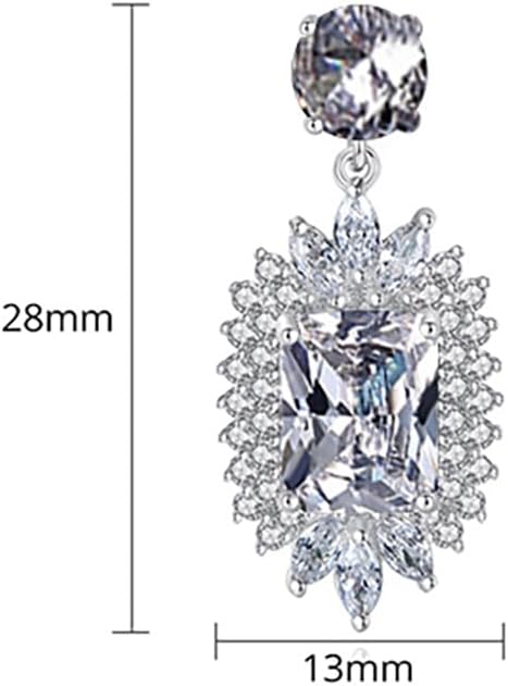 Emerald Bezel Moissanite Earrings, 14K Gold Drop Dangle Earrings for Women, Simple Yet Elegant Bridal Accessory