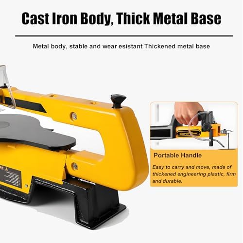 Professional Scroll Saw with Tilting Table for Precision Woodworking, Ideal for Craftsmen and Hobbyists, Perfect for Intricate Designs and DIY Projects
