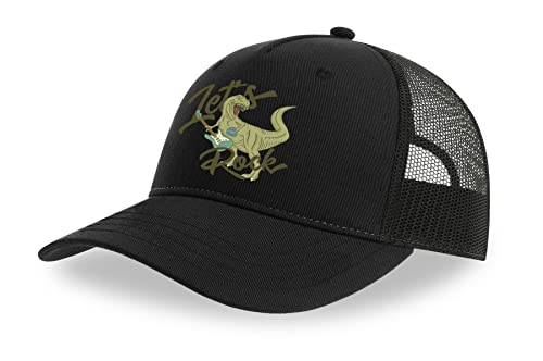 Casquette T-rex visière incurvée coton noir et filet
