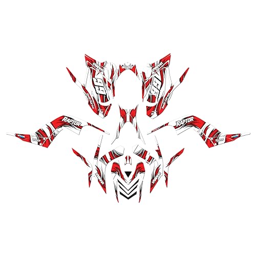 Kalair GFX Graphics Kit for Yamaha Rap-tor 700 (2006-2012) Swift Series Red 16 Mil-ATV UTV Dirt Bike Stickers,Quad Dirtbike Racing Decal Automotive Motocross Accessories no Plastics