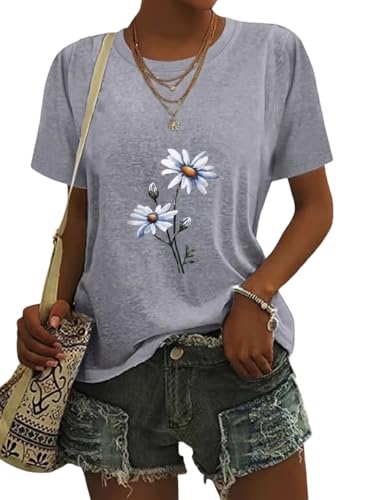 Image of Jawdrobe Cotton Blend Oversized Fit Half Sleeve Printed Round Neck T-Shirt for Women