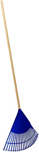 Leaf Rake – 22.5" Resin Head – 48" Hardwood Handle, Blue
