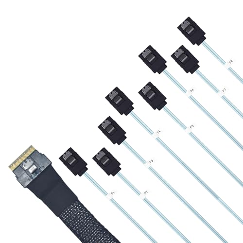 Cable Slim SAS PCIe 4.0 a 8 SATA III 50 cm