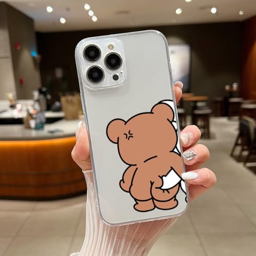 Coque iPhone 13 Pro Max transparente LVTFCO silicone souple antichoc Funny Bear